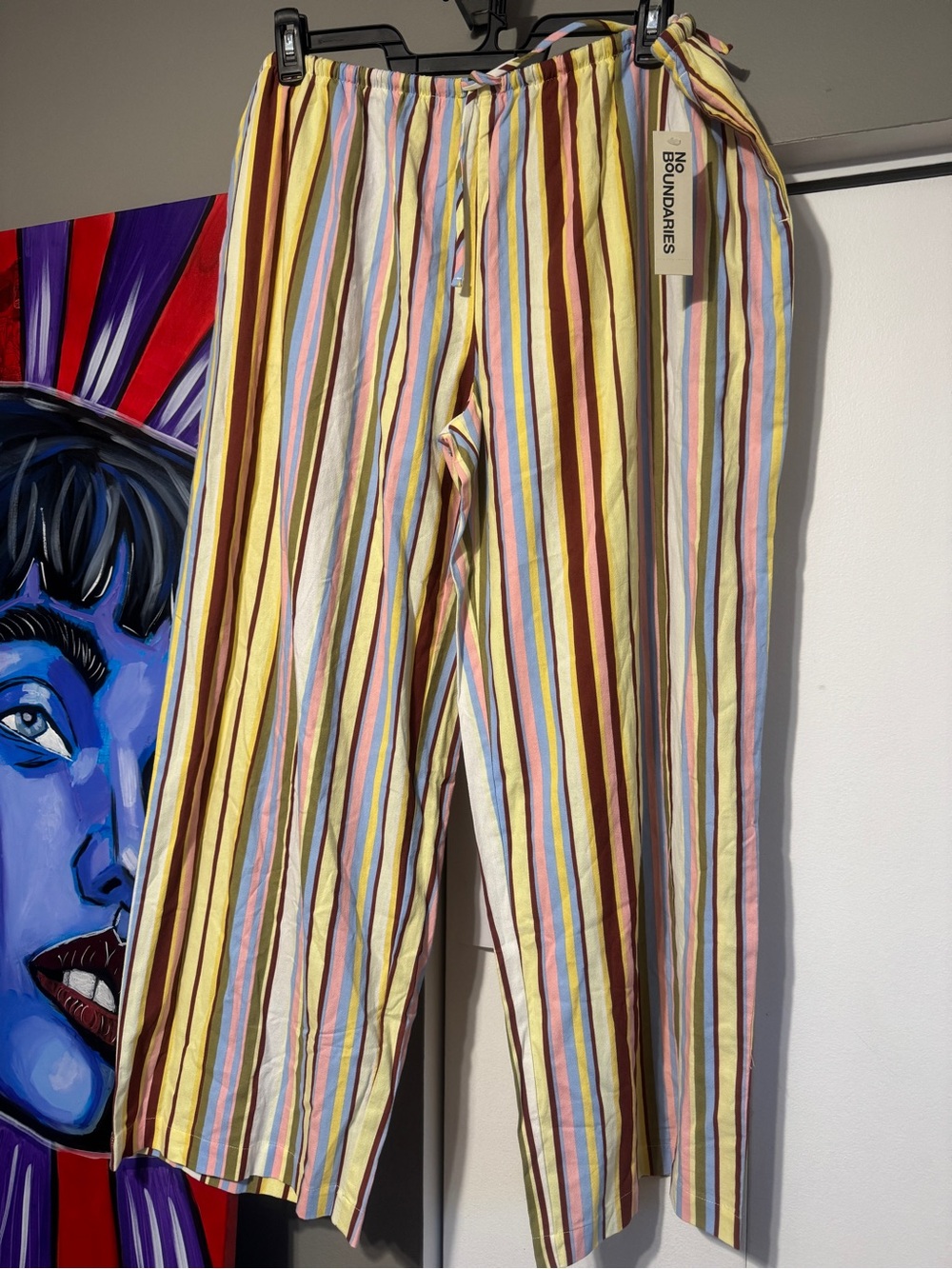 Retro Stripe Wide Leg Beach Pants - XXL (20) - Picture 2 of 9